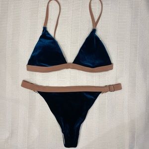 Velvet royal blue bikini set